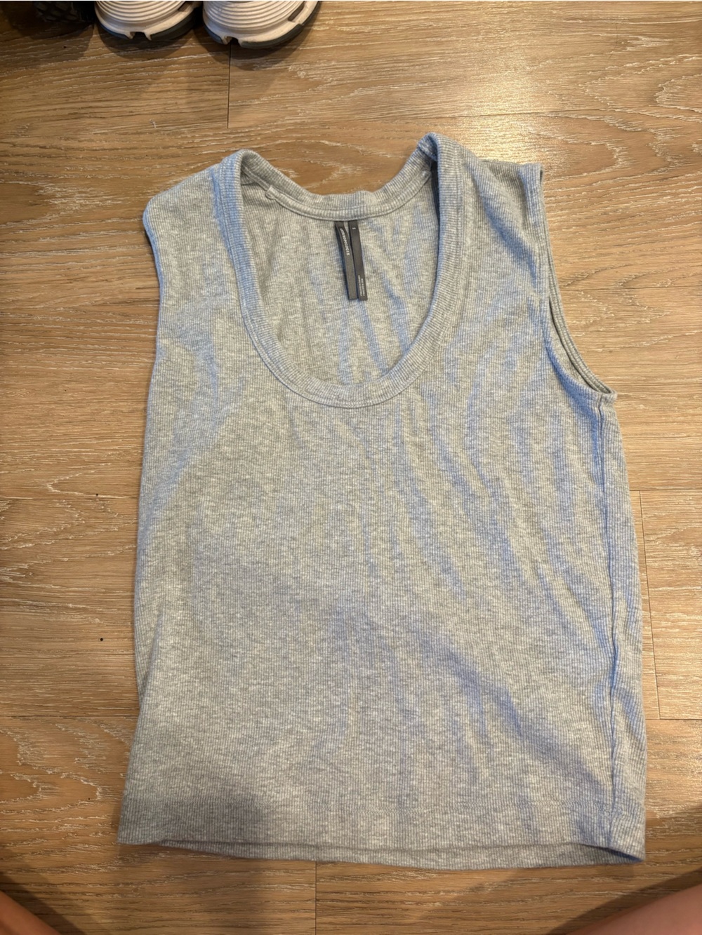 Anthropologie Light Gray Ribbed Tank Top
